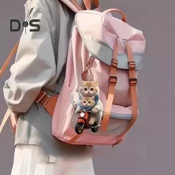 Мотоцикл Кот Акриловые подвесные украшения для дома, комнатная рождественская елка, зеркало заднего вида автомобиля, 2D, плоский ездовой котенок, подвесное украшение, мультяшное животное, подвеска Cat