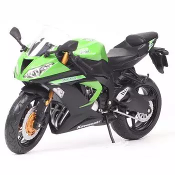 Мотоцикл Ninja 636 ZX 6R ZX-6R в масштабе 1/12, литая модель, хобби коллекционирования мини-автомобилей 1/12-Size:16.5*6*9cm зелёный