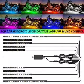 Мотоцикл One Drag Twelve Bluetooth APP Атмосфера Свет LED Звук Управление Музыка Цветной Декоративный Световой Бар Универсальный