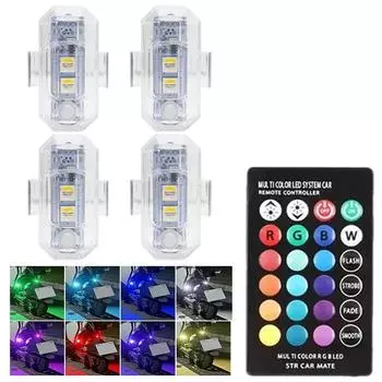 Мотоцикл RGB светодиодные авиационные стробоскопы автомобильные светодиодные вспышки положение беспроводная лампа самолет вертолет предупреждающие огни