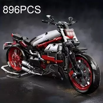 Мотоцикл Строительные блоки Городской гоночный автомобиль Модель Сборка транспортного средства Кирпичи Настольные украшения Детские игрушки Подарки на день рождения