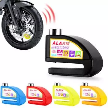 Мотоцикл Велосипед Сигнализация Замок Скутер Велосипед Противоугонная Безопасность Дисковые Тормозные Замки Громкое Предупреждение Напоминание Веревка Колесо Замок жёлтый