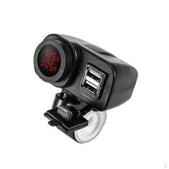 Мотоцикл, водоустойчивое двойное зарядное гнездо USB 5 для морского мотоцикла Rv лодки красный