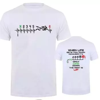 Мотоциклетная экипировка Байкерские футболки с принтом «биение сердца» для мужчин Летняя мужская футболка Одежда Футболка большого размера для мужчин Футболка с графическим принтом S красный