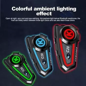 Мотоциклетная беспроводная Bluetooth 5.3+EDR водонепроницаемая гарнитура для шлема гарнитура Hands-free наушники с защитой от помех