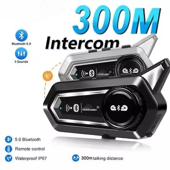 Мотоциклетная Bluetooth-гарнитура BT31Plus — водонепроницаемая, без помощи рук, радиус действия 300 м, IPX6, для шлемов — чистый голос и длительное время работы от батареи