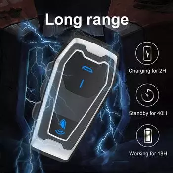 Мотоциклетная Bluetooth-гарнитура HiFi со стереозвуком, поддержкой GPS-навигации, громкой связью, музыкальными звонками, водонепроницаемая гарнитура для шлема с большой кнопкой Bluetooth 5.0