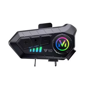 Мотоциклетная Bluetooth-совместимая гарнитура с шумоподавлением, автоматическое подключение, водонепроницаемая система связи, гарнитура для внутренней связи чёрный