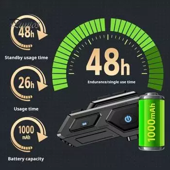 Мотоциклетная Bluetooth-совместимая гарнитура с шумоподавлением IPX6, водонепроницаемые беспроводные наушники с объемным звуком, мотоциклетный домофон