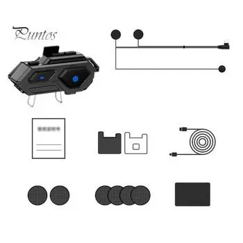 Мотоциклетная Bluetooth-совместимая гарнитура с шумоподавлением IPX6, водонепроницаемые беспроводные наушники с объемным звуком, мотоциклетный домофон A