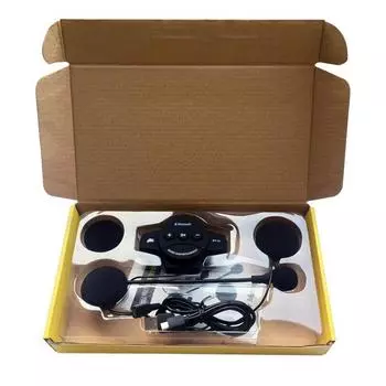 Мотоциклетная Bluetooth V4.1 гарнитура для шлема, беспроводная стереогарнитура для мотоцикла, MP3-музыка, громкая связь black