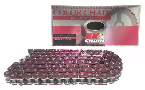 Мотоциклетная цепь EK Металл Красный 98L MLJ Сальник X-Ring 530ZV-X3 (Уплотнение швов)
