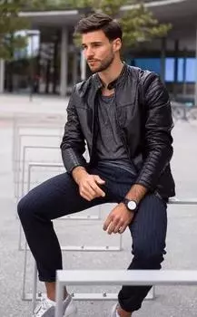 Мотоциклетная черная стильная байкерская мужская куртка ручной работы из натуральной мягкой кожи ягненка XS чёрный