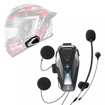 Мотоциклетная гарнитура беспроводная Bluetooth-совместимая 5.3 гарнитура для звонков водонепроницаемые наушники с голосовым помощником A