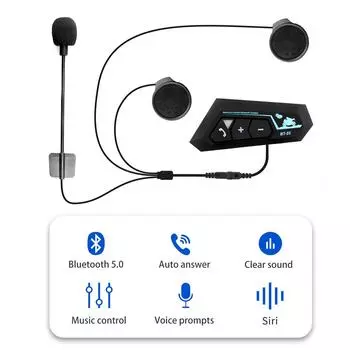 Мотоциклетная гарнитура для шлема Bluetooth 5.0 беспроводные мото наушники водонепроницаемые громкая связь 820 мАч супер длительные наушники в режиме ожидания