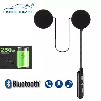 Мотоциклетная гарнитура для шлема BT 5.0, беспроводные стереонаушники, динамик, поддержка автоматического ответа, микрофон для громкой связи, мотогарнитура чёрный