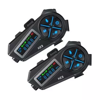 Мотоциклетная гарнитура с OLED, одновременная связь на 1000 м, 48 часов непрерывной Bluetooth-связи, шумоподавление, звук, IP67, шлем, музыка, FM, двойной, высокий