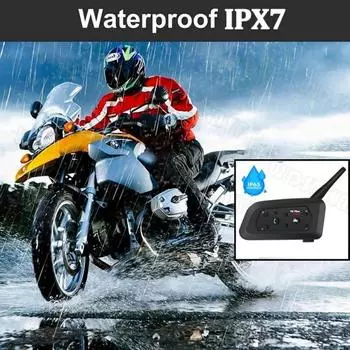 Мотоциклетная гарнитура V6 Plus Intercom с двумя микрофонами, DSP, 6-сторонняя система связи на расстоянии до 1500 м, автоответчик V6 PLUS-1 set