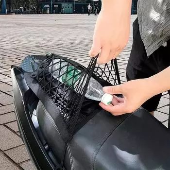 Мотоциклетная грузовая сетка Высокоэластичная двухслойная мотоциклетная сетка для хранения шлема 10 X11 Банджи-грузовая сетка с крючками Сетка для багажа