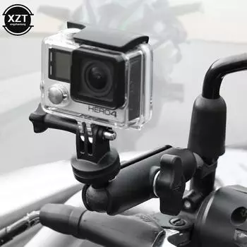 Мотоциклетная камера для езды на велосипеде, многофункциональная камера, стойка, противоскользящий и ударопрочный кронштейн для крепления на транспортном средстве чёрный