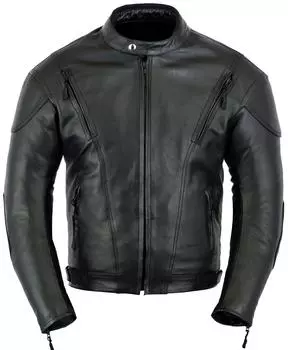 Мотоциклетная куртка из воловьей кожи IMPACT, мотоциклетное пальто с большой вентиляционной молнией для циркуляции воздуха M чёрный