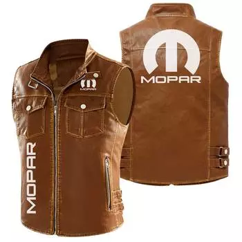 Мотоциклетная кожаная куртка No+high-end, жилет-комбинезон из искусственной кожи Motorcycle Knight Cadidu L коричневый