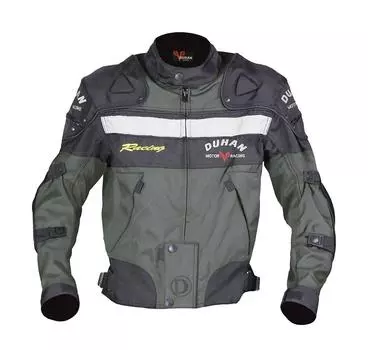 Мотоциклетная куртка Duhan с защитой для езды, размер L, цвет зеленый мох, всесезонная 905405 зелёный