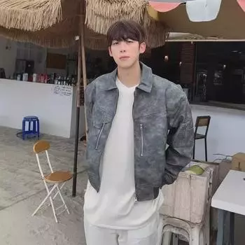 Мотоциклетная куртка унисекс из искусственной кожи в винтажном стиле — стильная, короткая и модная для весны и осени XL серый