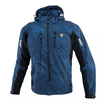 Мотоциклетная куртка защитная полусетчатая парка темно-синий мрамор 3XL [KOMINE] JK-1123 07-1123 мужская