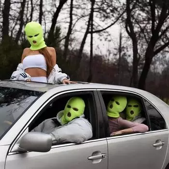 Мотоциклетная маска для лица, армейская тактическая маска, полнолицевая маска с 3 отверстиями, лыжная маска, зимняя кепка, балаклава, мотоциклетный шлем, полный шлем One Size