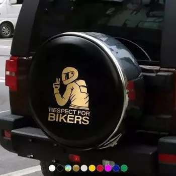 Мотоциклетная наклейка Respect Biker для автомобиля, виниловые 3D-наклейки для мотоциклов, виниловые 3D-наклейки и наклейки для мотоциклов 15x11 см золотой