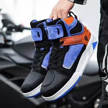 Мотоциклетная обувь из натуральной кожи, мотоциклетная обувь для верховой езды, мужские всесезонные мотоциклетные ботинки для бездорожья, гоночные ботильоны 37