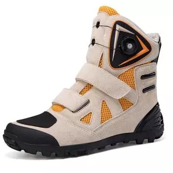 Мотоциклетная обувь Мотоциклетная обувь Мужская обувь для верховой езды Всесезонные внедорожные мотоциклетные ботинки Гоночные ботинки Всесезонное туристическое снаряжение для мотоциклистов 40 бежевый/жёлтый