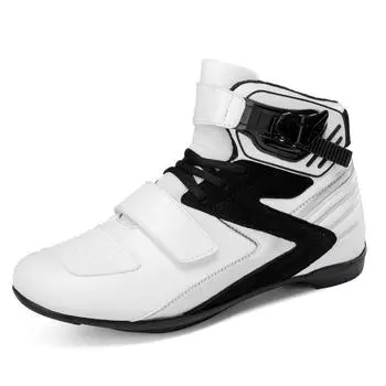 Мотоциклетная обувь Мотоциклетная обувь Мужская обувь для верховой езды Всесезонные внедорожные мотоциклетные ботинки Гоночные ботинки Всесезонное туристическое снаряжение для мотоциклистов 41 чёрный/белый