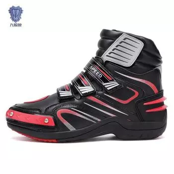 Мотоциклетная обувь Мужская обувь для езды на мотоцикле Всесезонные коньки Мотоциклетные ботинки Гоночные высокие ботинки Всесезонное снаряжение для путешествий на мотоцикле 43 чёрный/зелёный