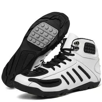 Мотоциклетная обувь Профессиональная мотоциклетная обувь для тренировок на открытом воздухе Велосипедная обувь для пар Мотоциклетная дорожная велосипедная обувь 36 хаки