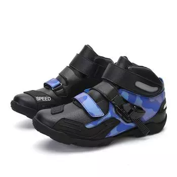 Мотоциклетная обувь Sobu, мужские мотоциклетные ботинки для бездорожья, гоночные короткие ботинки и мотоциклетное снаряжение 37 синий