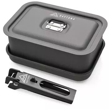 Мотоциклетная походная плита со съемной алюминиевой ручкой, квадратная компактная плита с зажимом для хранения 35461 [Daytona] серый