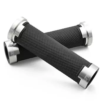 Мотоциклетная ручка Daytona Grippy Grip для руля диаметром 125 мм с алюминиевым кольцом с концевым отверстием, серебристая 38497 22.2 GG-D-AL-BASE серебряный