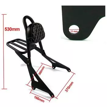Мотоциклетная съемная спинка заднего сиденья Sissy Bar Пассажирская багажная полка для Yamaha Stryker 1300 XVS1300 XVS 1300 Все года