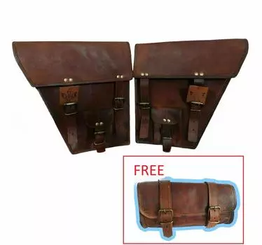 Мотоциклетная седельная сумка Combo 3, винтажные кожаные кофры, чемодан для инструментов, 3 чехла для велосипеда коричневый