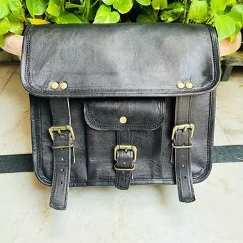 Мотоциклетная седельная сумка/сумка для инструментов из натуральной кожи 11 x 9 x 4 in чёрный