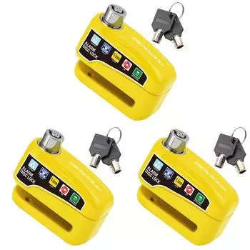 Мотоциклетная сигнализация, замок на дисковый тормоз, водонепроницаемый навесной замок для велосипеда (желтый)