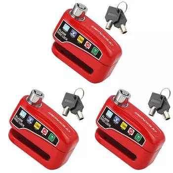 Мотоциклетная сигнализация, замок на дисковый тормоз, водонепроницаемый навесной замок для велосипеда (красный)