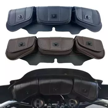 Мотоциклетная сумка-чехол для лобового стекла Batwing с 3 карманами для Harley Electra Street Glide Touring 1996-2013 гг. коричневый