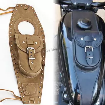 Мотоциклетная сумка для масляного топливного бака, чехол для бензобака, коричневая кожа с заклепками для Harley Davidson Sportster 883 1200 Forty Eight
