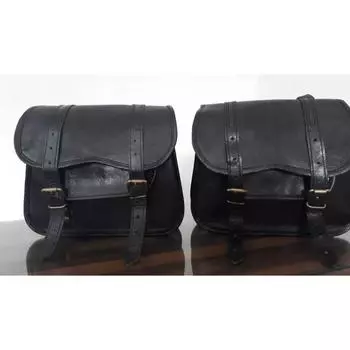 Мотоциклетная сумка, кожаное седло, боковые сумки для мотоцикла, сумка для инструментов, сумка для багажа 11 x 9 x 4 in чёрный