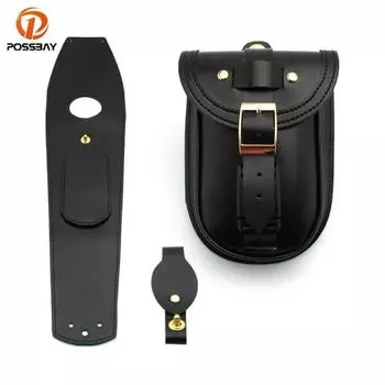 Мотоциклетная сумка, модифицированная локомотивная боковая линия, чартерная головка, водонепроницаемая кожаная сумка для хранения инструментов, подходит для BMW R18 2020-2021 чёрный