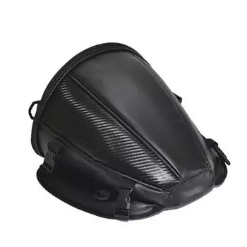 Мотоциклетная сумка, противоскользящая большая вместительная сумка для хвоста, водонепроницаемая легкая седельная сумка из искусственной кожи для хранения на заднем сиденье чёрный