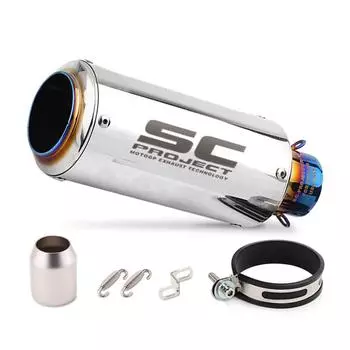 Мотоциклетная выхлопная труба глушителя, замена хвостовой трубы из нержавеющей стали, совместимая для R3 R1 ATV, велосипед для грязи, уличный велосипед 51mm round